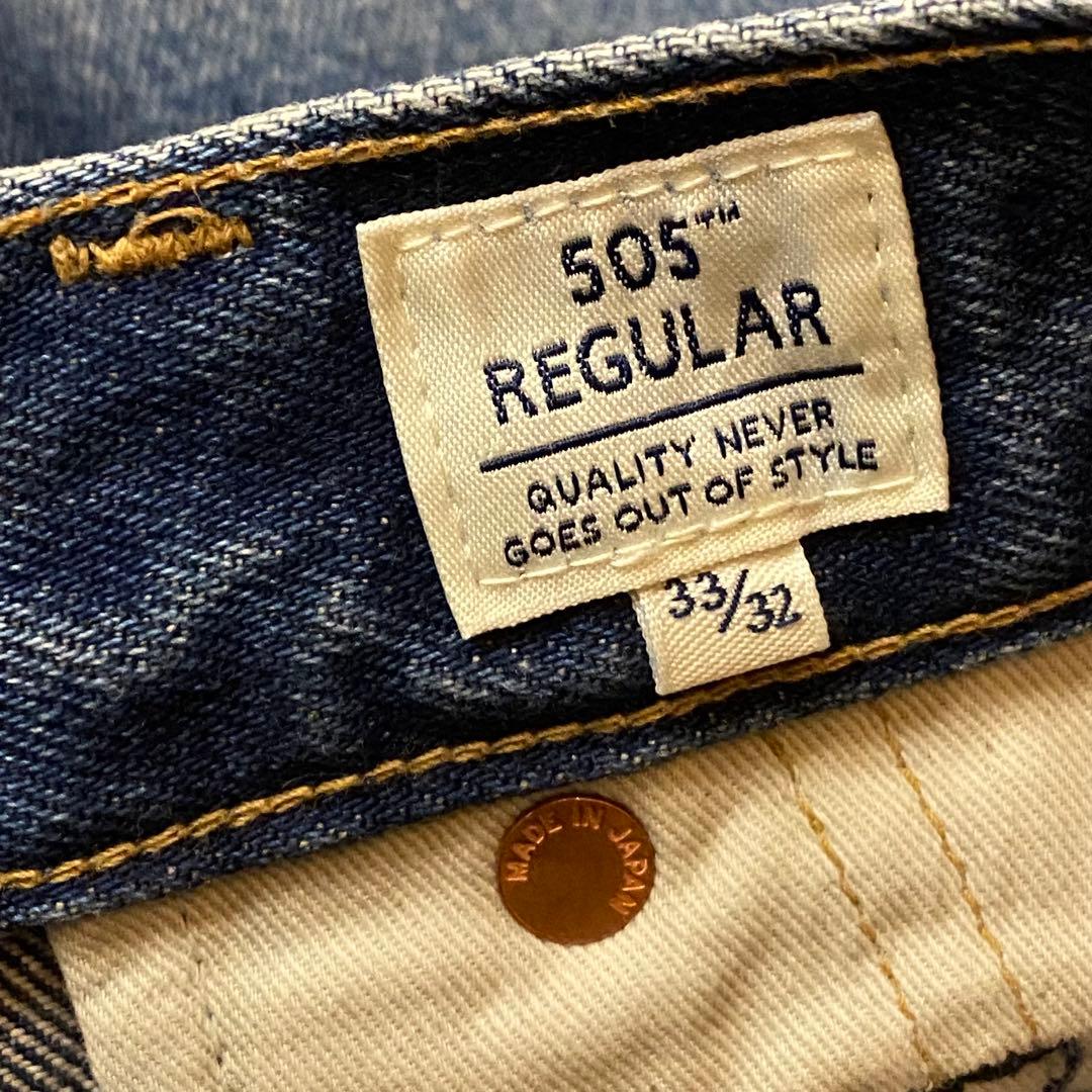 LEVI'S 505 刺繍 made in Japan ダメージ リペア 加工