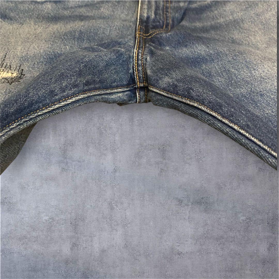 LEVI'S 505 刺繍 made in Japan ダメージ リペア 加工