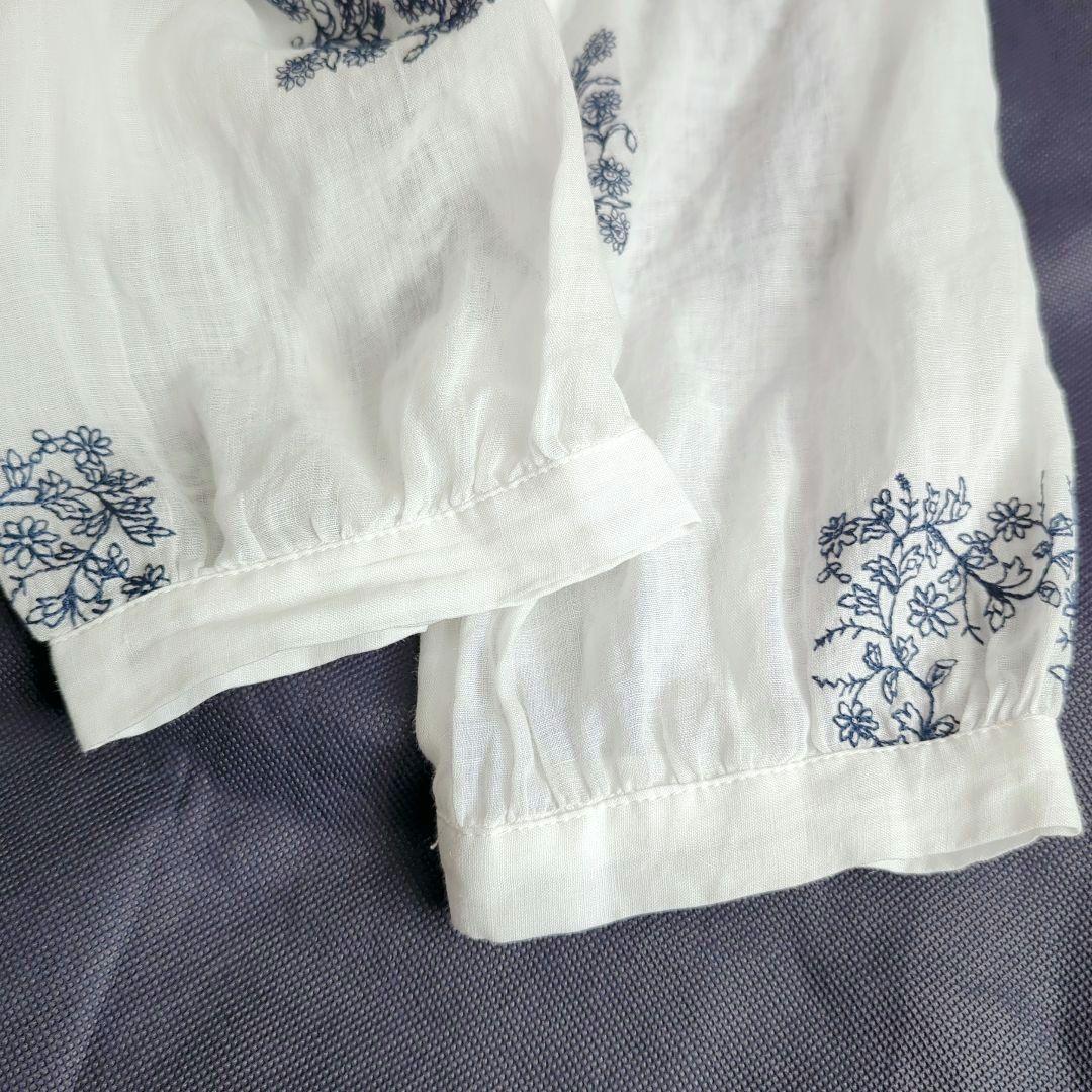【美品】 センソユニコ MIC リネン100% 刺繍 ワンピース ベルト 清楚