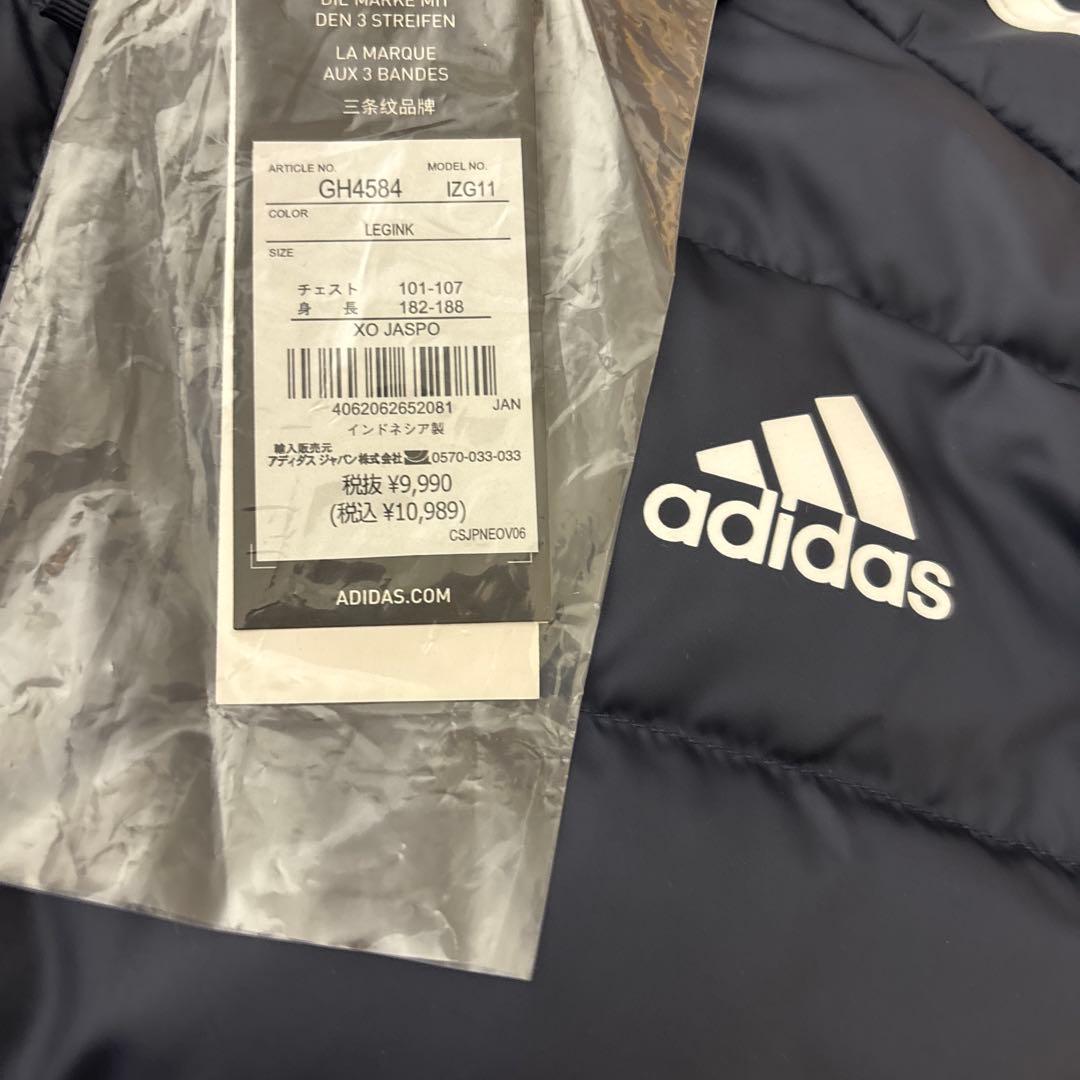 新品　アディダス　メンズ　エッセンシャルズ　ダウンベスト　ネイビー　紺　2XL