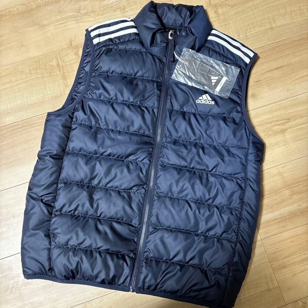 新品　アディダス　メンズ　エッセンシャルズ　ダウンベスト　ネイビー　紺　2XL