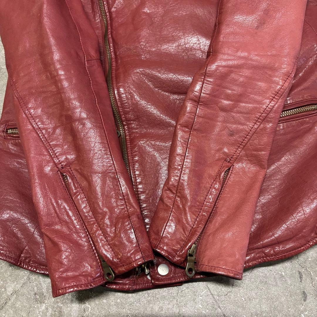 Lui’s ルイス 本革 牛革 赤 ダブルライダース M レザージャケット