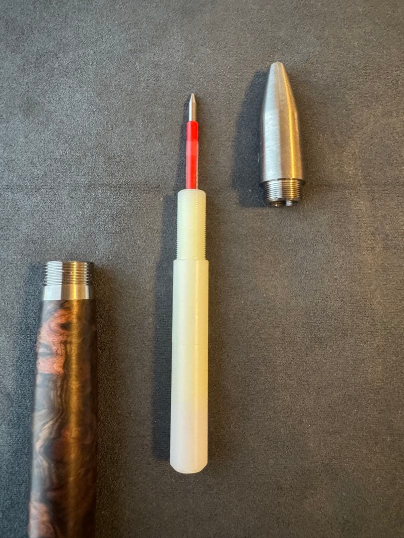 工房楔　クローズドエンド楔　チタンボールペンカスタム　黒檀こぶ杢