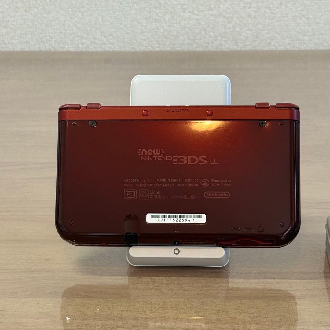 7-143【美品】Newニンテンドー3DS LL メタリックレッド 下IPS