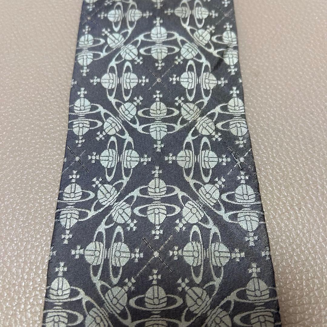 ヴィヴィアンウエストウッド　ネクタイ　ストライプ ドット　チェック　グレー