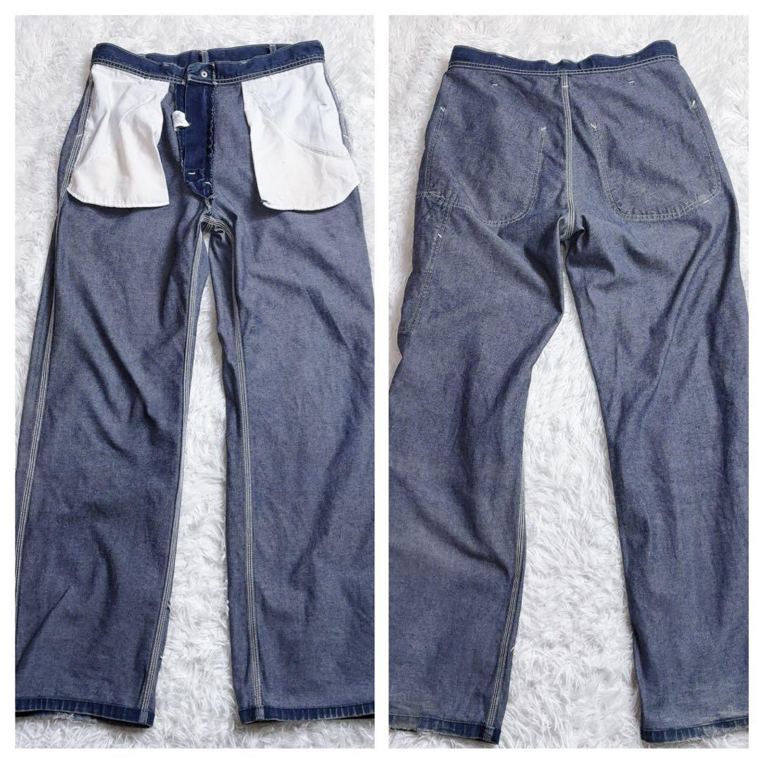 Lee ペインターパンツ W32ワークデニム ワイドストレート 古着 日本製