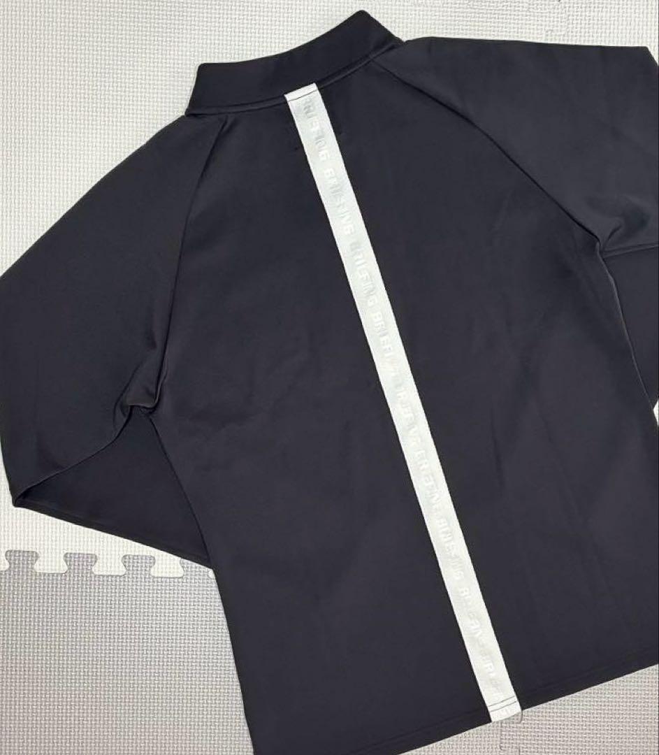 BRIEFING バック ロゴライン ハーフジップモックシャツ （BLK／M）