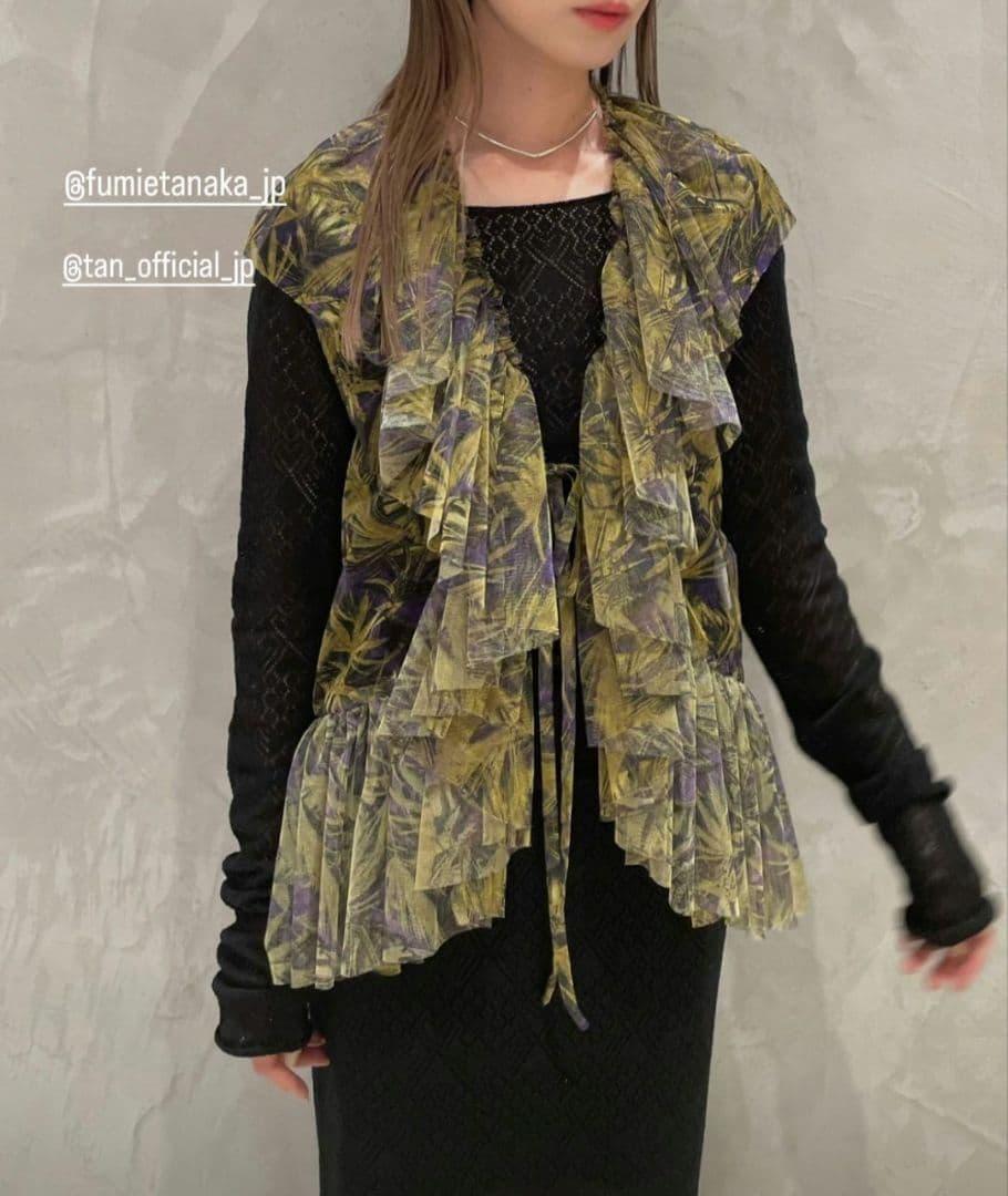 fumie tanaka mesh frill vestシアーベスト