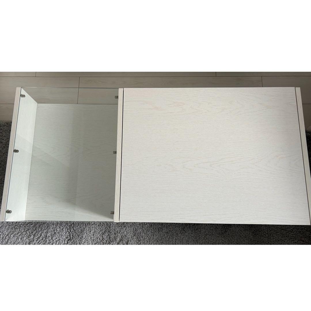 LOWYA 可動ミラー付き ローテーブル／ドレッサー兼用／収納付き／美品