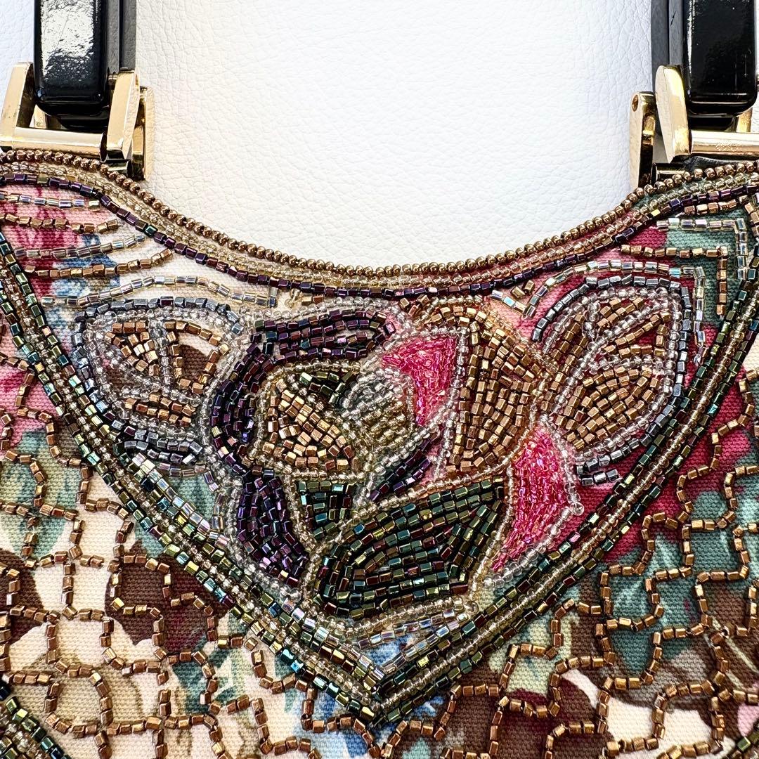 皇室御用達 Lumy ルミー ハシモト ビーズ フォーマル バッグ 花柄