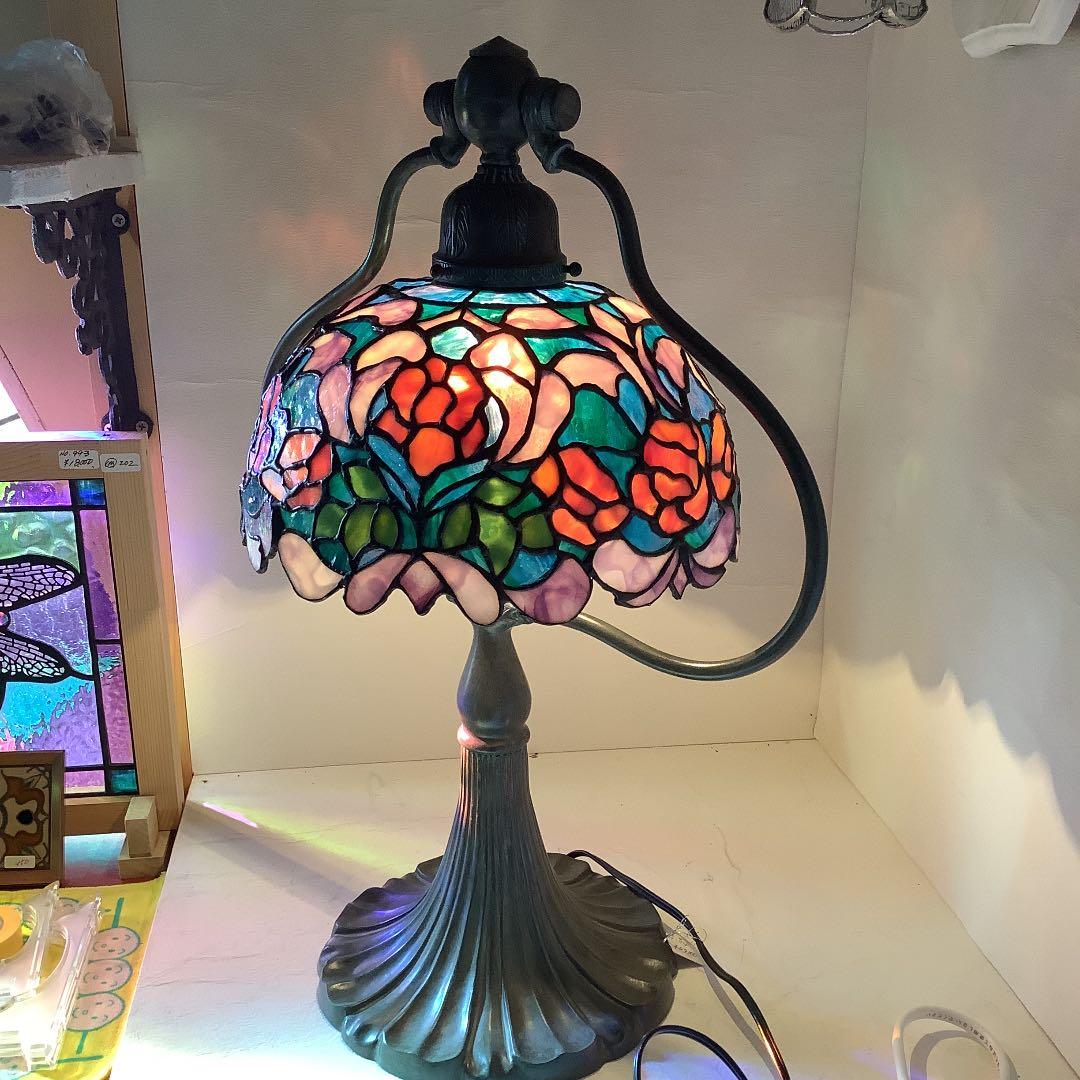 ステンドグラスランプ　コンテイ　ローズ(461)