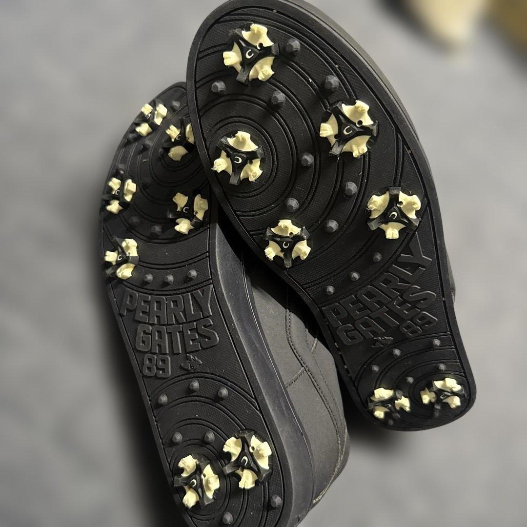 美品パーリーゲイツ PEARLYGATES ソフトスパイク ゴルフシューズ 紺