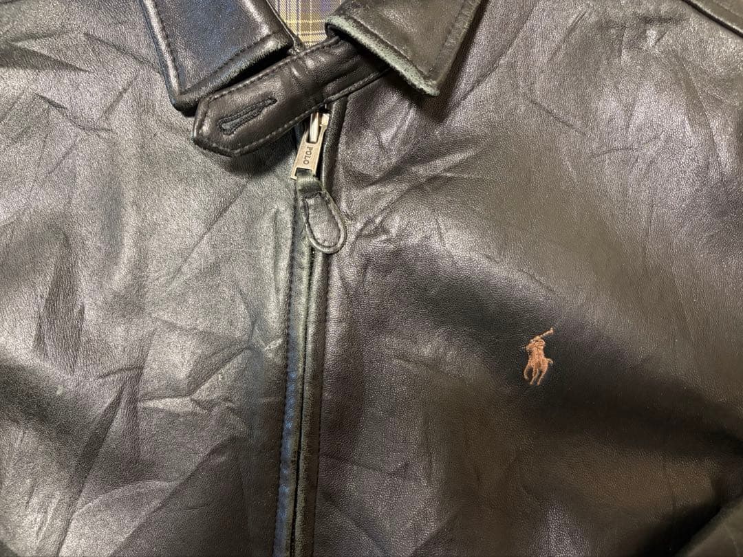 l*n様 90s ラルフローレン レザージャケット ブラック スイングトップ S