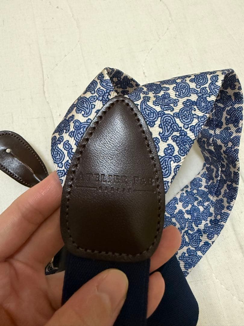 アルバートサーストン THURSTONペイズリー柄Y字型サスペンダー