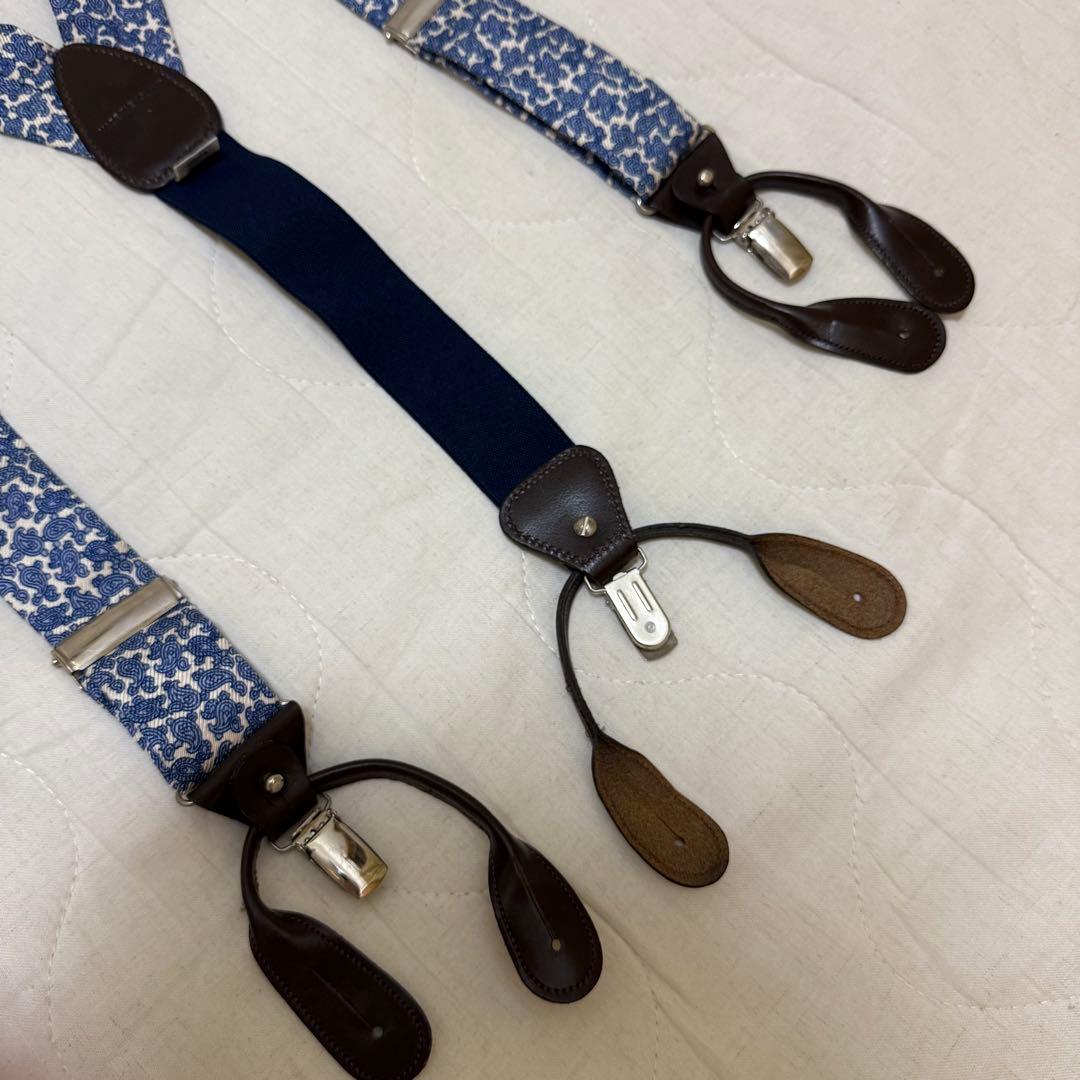 アルバートサーストン THURSTONペイズリー柄Y字型サスペンダー