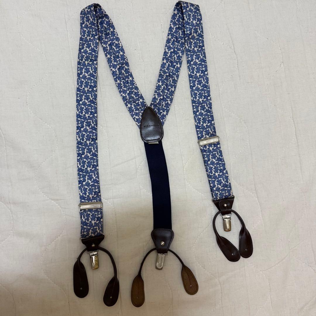 アルバートサーストン THURSTONペイズリー柄Y字型サスペンダー