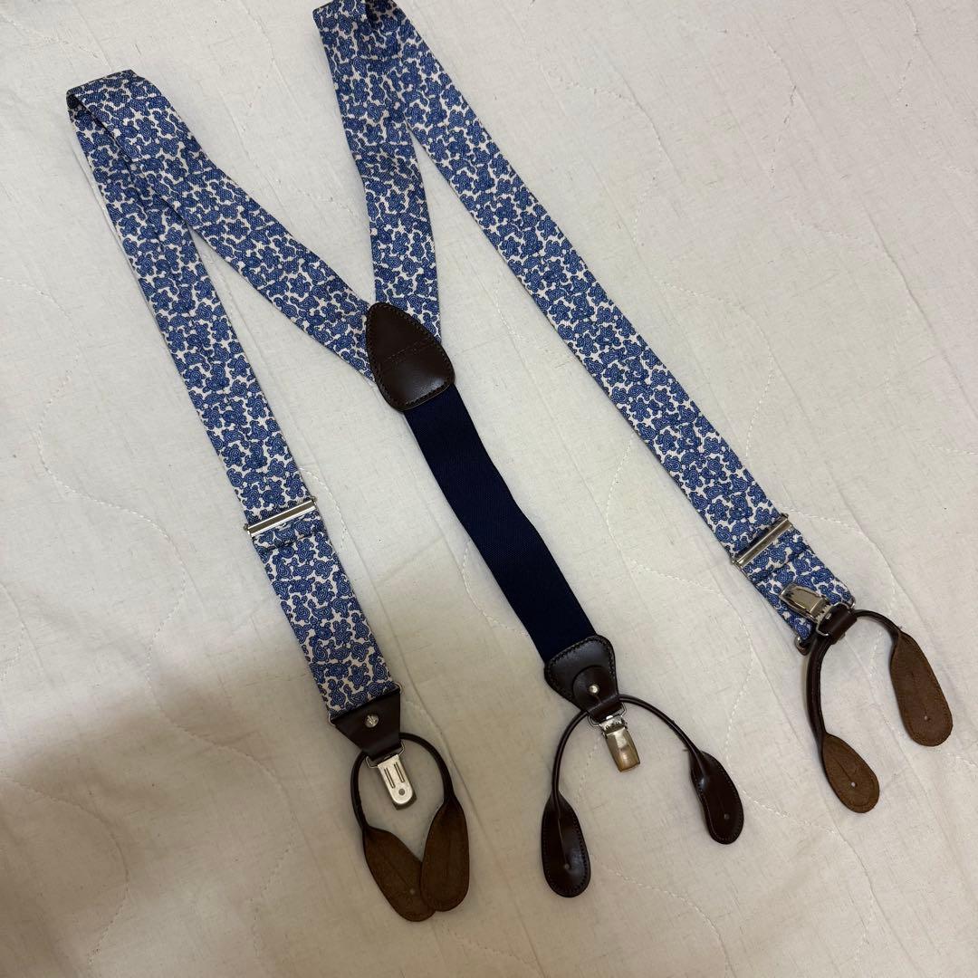 アルバートサーストン THURSTONペイズリー柄Y字型サスペンダー