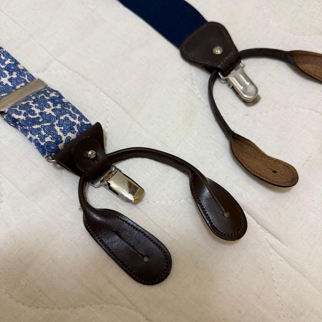 アルバートサーストン THURSTONペイズリー柄Y字型サスペンダー