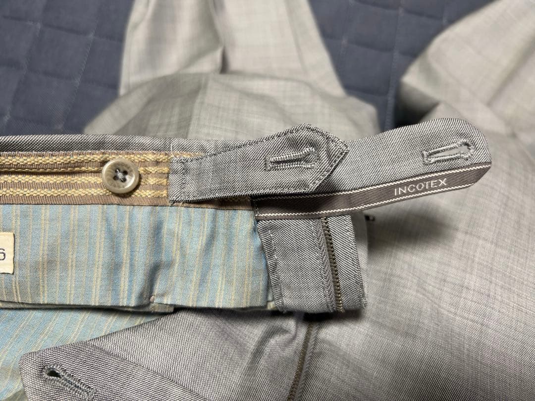 美品　インコテックス　ライトグレー　 スラックス 裾シングル 間物　サイズ46