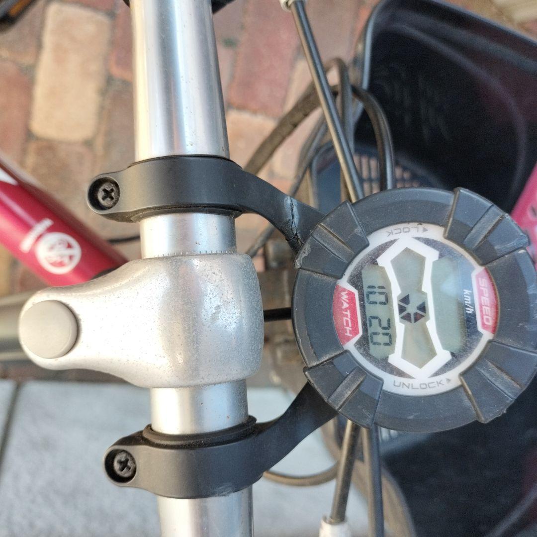 【引取限定】22インチ キッズマウンテンバイク 赤 フロントバスケット付き