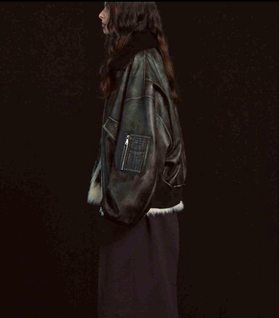 メゾンスペシャル シープレザームートンプライムG-1フライトジャケット サイズ0