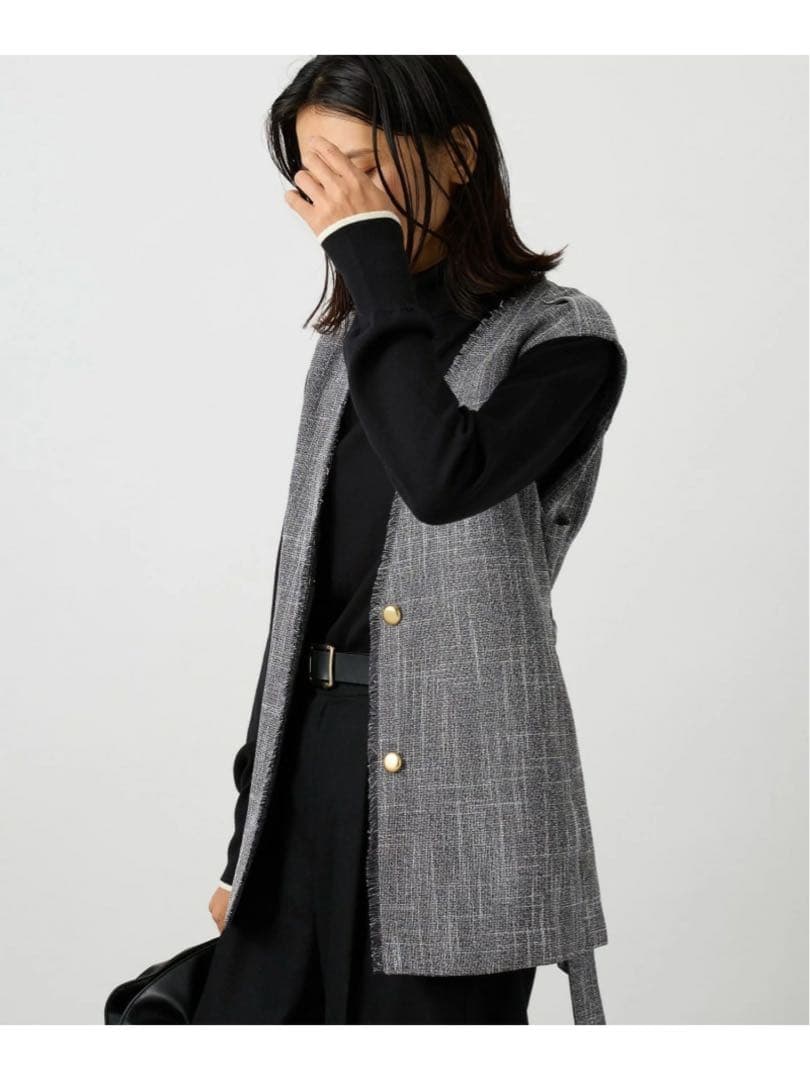 未使用＊BARNYARDSTORM ツイードベルト付きベスト 綺麗め