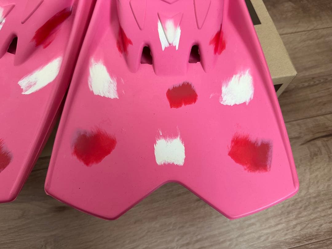 新品未使用　ZEBEC♡ゼベック フィン ドットローズピンク ボディボード　M