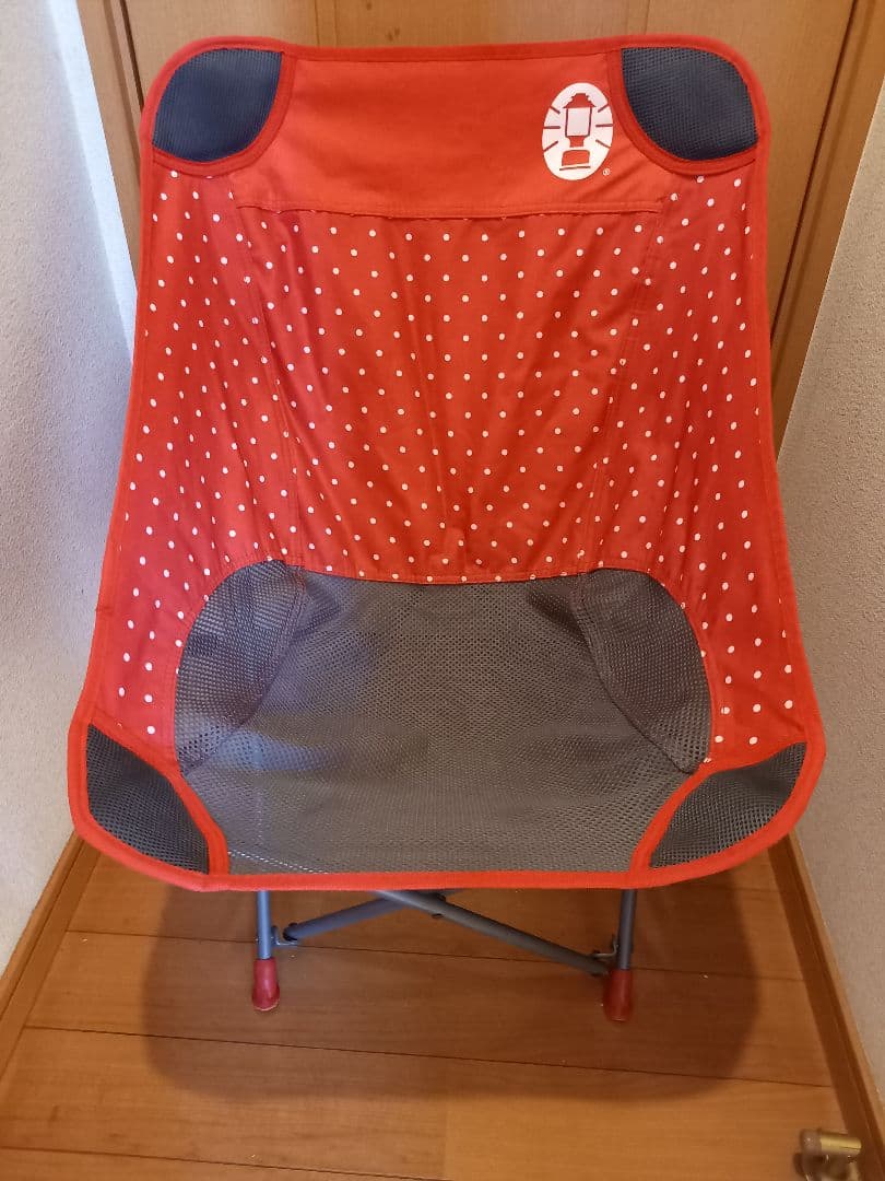コールマン　ヒーリングチェア　ネイビードット　レッド　2点セット