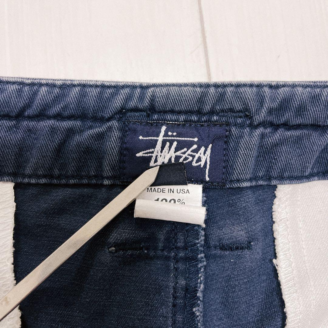 old stussy 90s USA ネイビー　ワークパンツ チノパン コットン