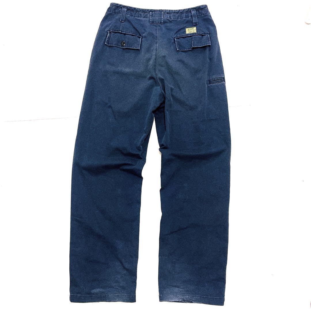 old stussy 90s USA ネイビー　ワークパンツ チノパン コットン