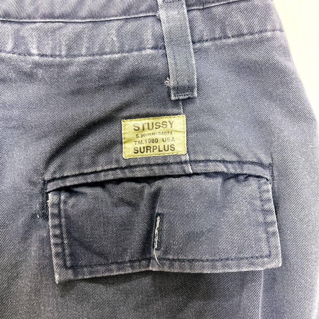 old stussy 90s USA ネイビー　ワークパンツ チノパン コットン