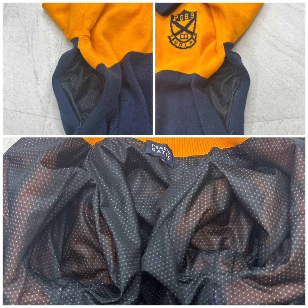 美品【パーリーゲイツ】ジップアップ 防風 ニットブルゾン 日本製（2）