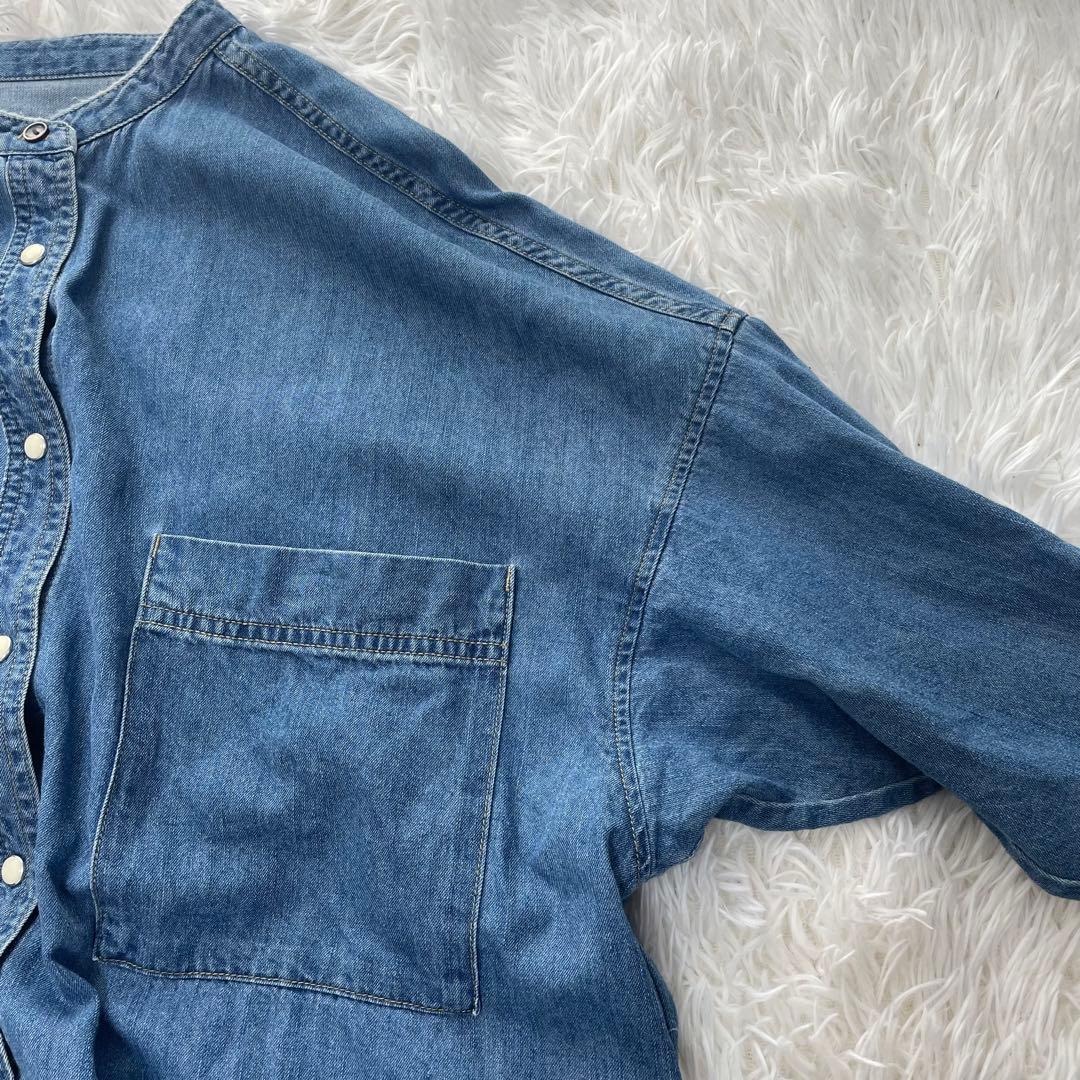 美品 アーバンリサーチドアーズ バンドカラー デニムシャツ DOORS