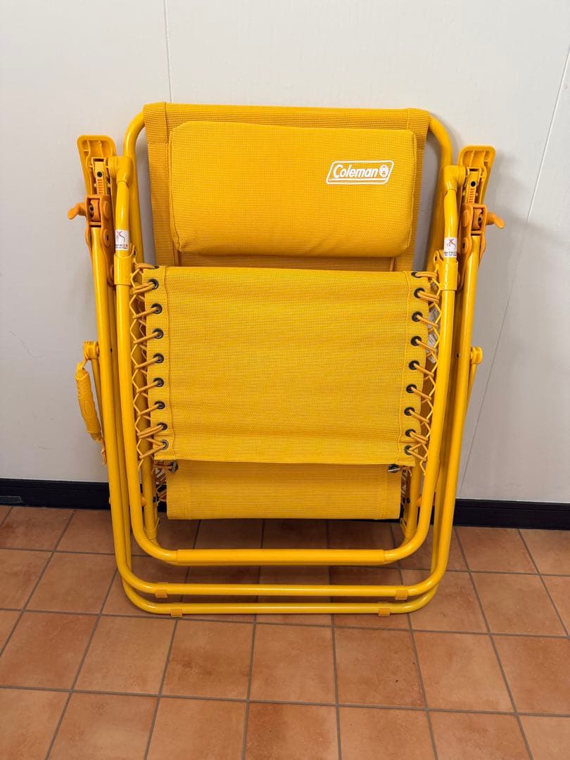 Coleman イエロー リクライニングチェア