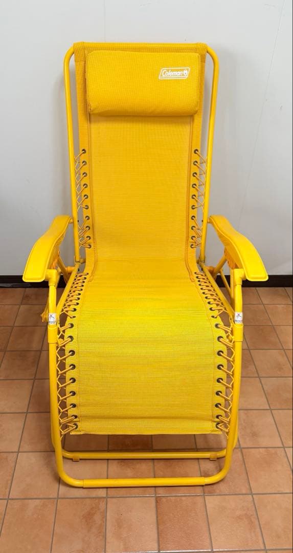 Coleman イエロー リクライニングチェア