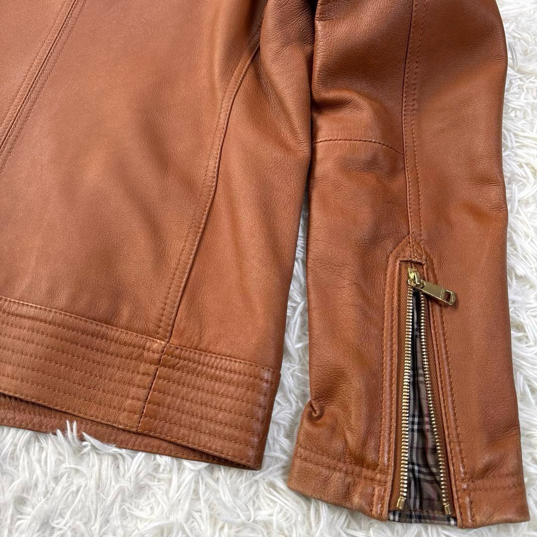 ✨希少モデル✨バーバリー　ブラックレーベル　レザージャケット　羊革　ブラウン　Ｌ