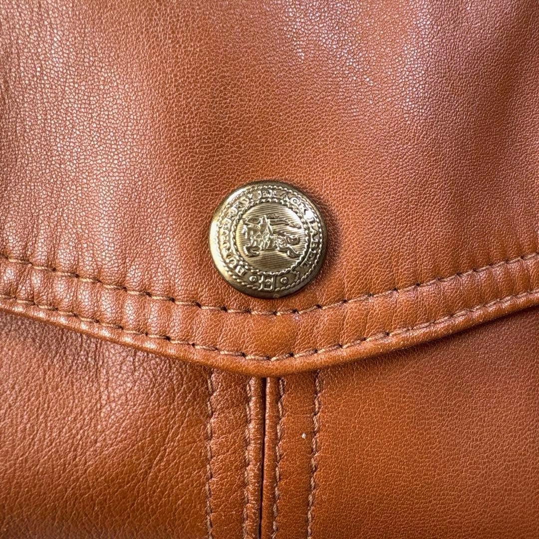 ✨希少モデル✨バーバリー　ブラックレーベル　レザージャケット　羊革　ブラウン　Ｌ