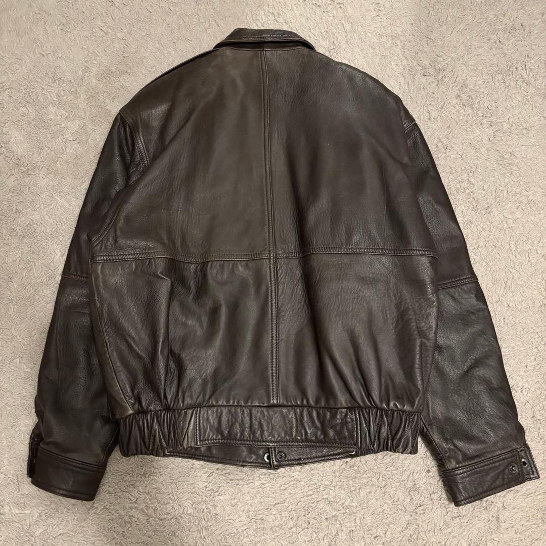 本革 リアルレザー ジャケット ブラウン A2ジャケット 90s Lサイズ