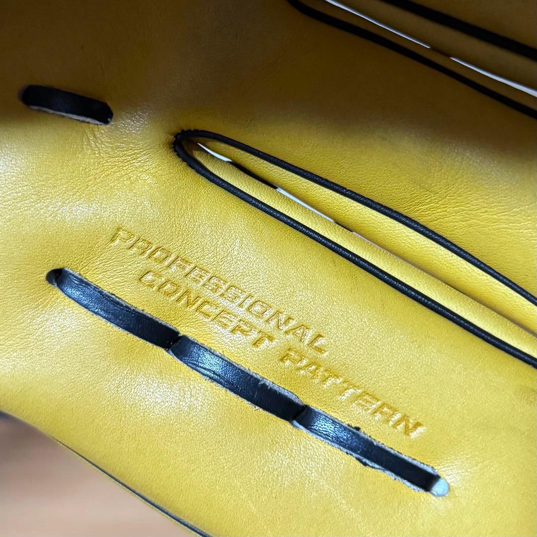 美品 ZETTプロステイタス 軟式用グローブ 藤浪晋太郎モデル イエロー