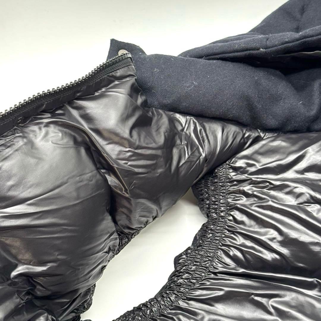 美品 西川ダウン　ナノユニバース コラボ 2wayフード付ダウンベスト ブラック