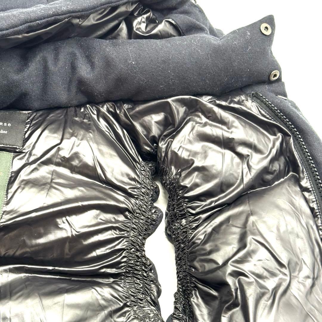 美品 西川ダウン　ナノユニバース コラボ 2wayフード付ダウンベスト ブラック