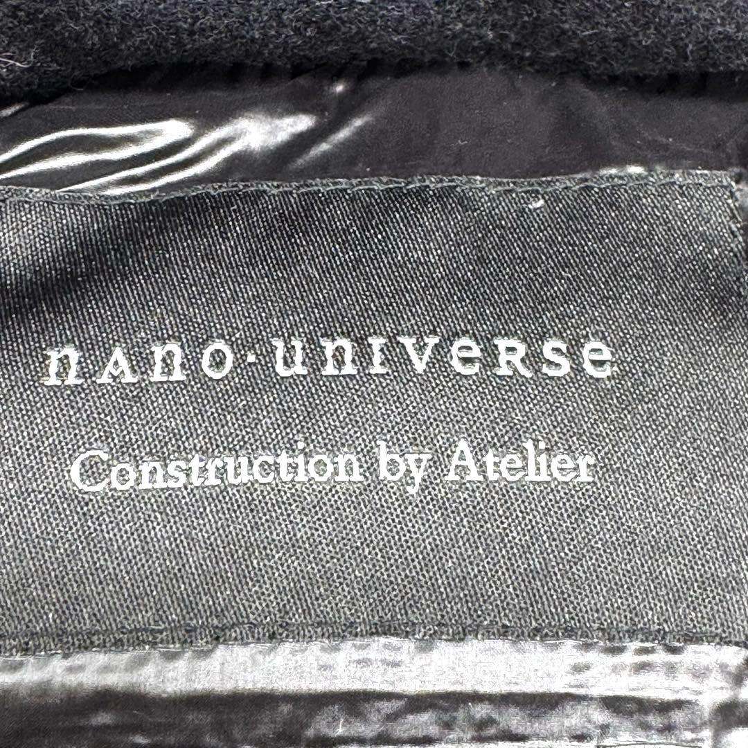 美品 西川ダウン　ナノユニバース コラボ 2wayフード付ダウンベスト ブラック