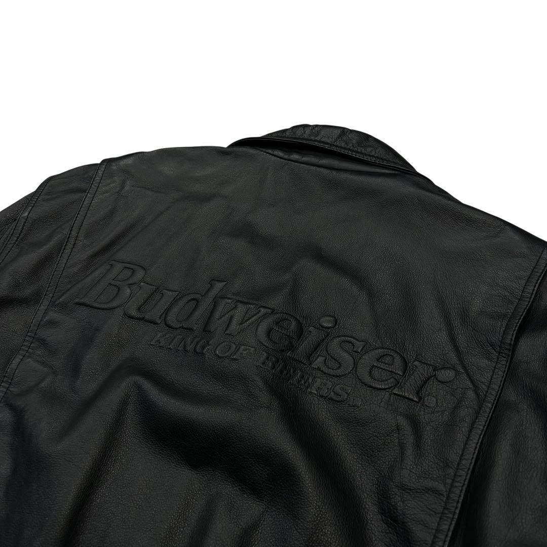 美品 90s Budweiser カウレザー/牛革 ボンバージャケット 短丈