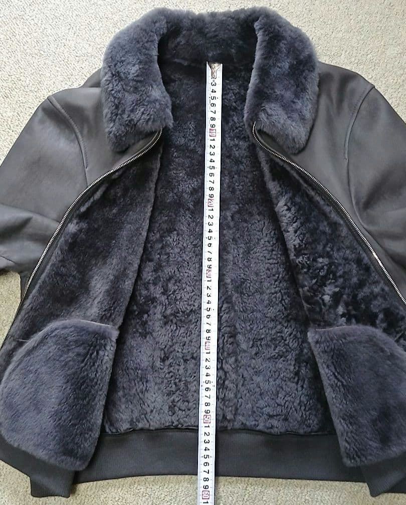 お値下げ！美品　メンズ　ファ付きレザージャケット　チャコールグレー
