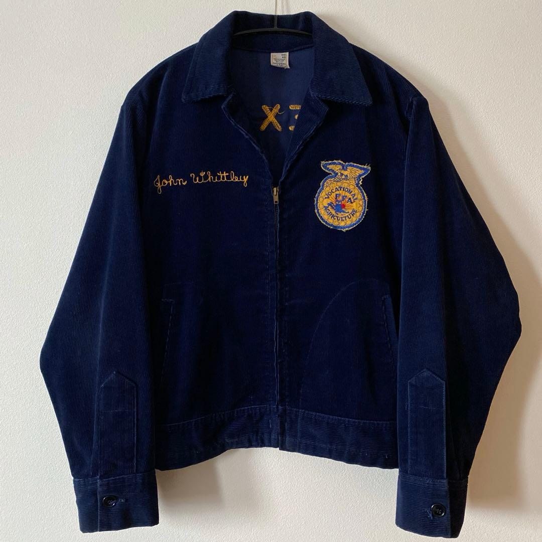 70's ヴィンテージ FFA コーデュロイ ジャケット ネイビー 40