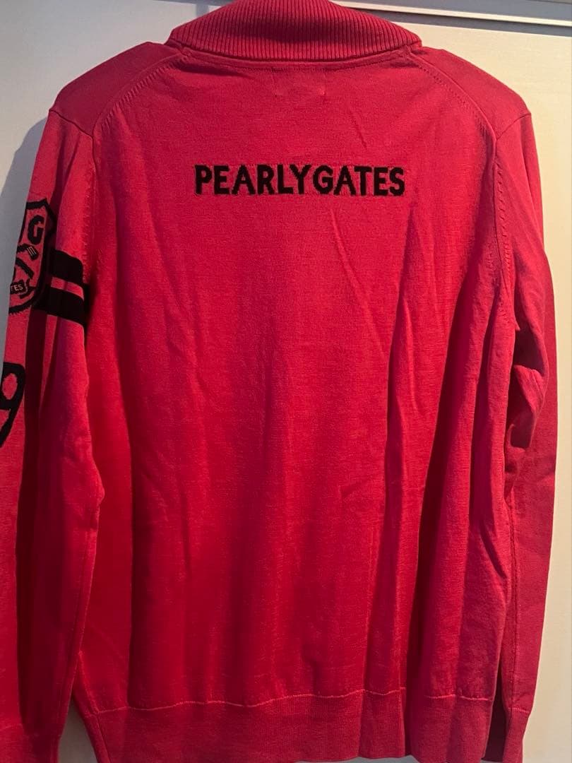 パーリーゲイツ　赤ピンクジップアップセーター サイズ4 カシミヤ100%