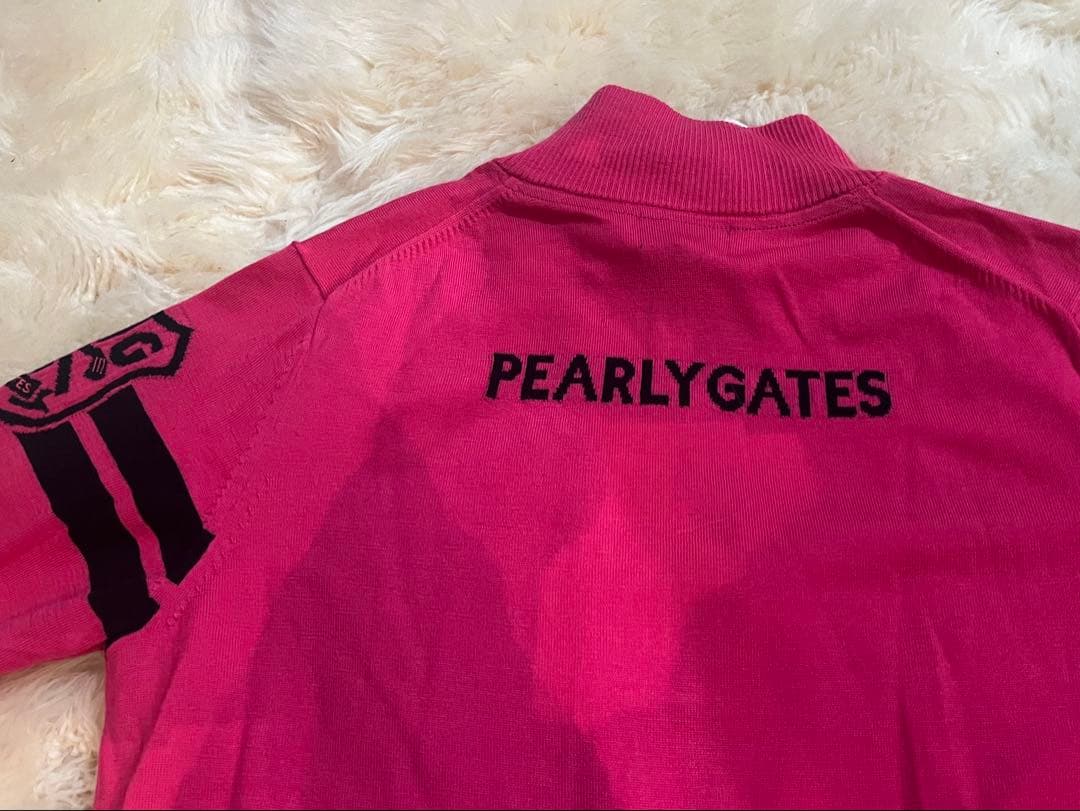 パーリーゲイツ　赤ピンクジップアップセーター サイズ4 カシミヤ100%