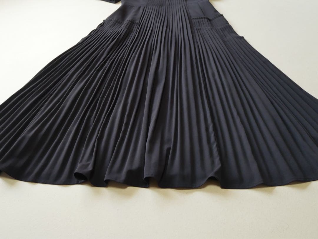 CELFORD セルフォード プリーツ ロングワンピース 36 ネイビー