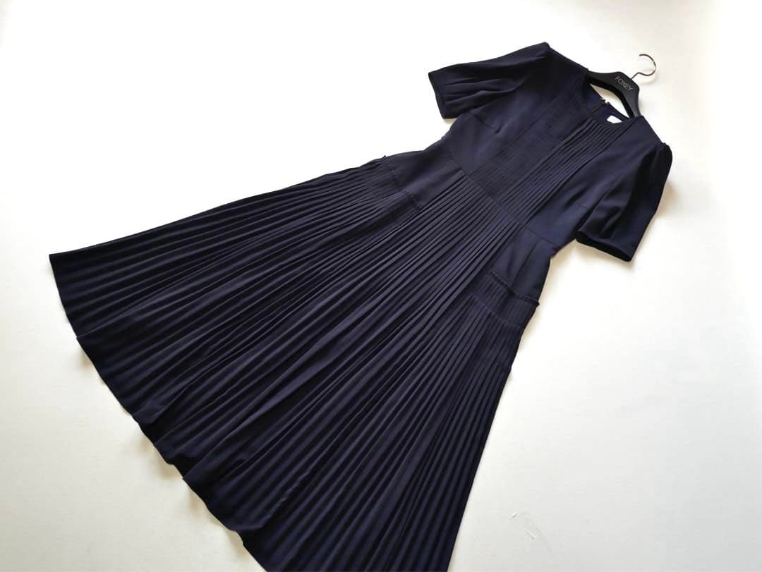 CELFORD セルフォード プリーツ ロングワンピース 36 ネイビー