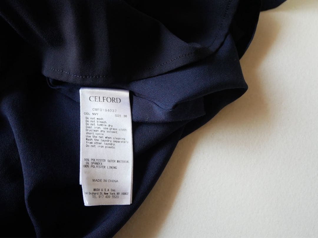 CELFORD セルフォード プリーツ ロングワンピース 36 ネイビー